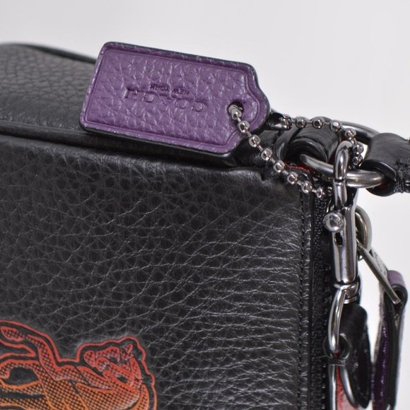 NWT Coach Black Leather Rainbow Horse Buggy Nolita 10 Wristlet Purse Bag - Picture 5 of 11